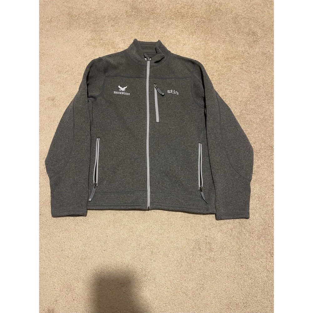 Stio Wilcox Recycled Full Zip Fleece Jacket Men's size L in Abyss Heather Gray